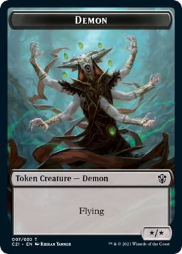 Demon // Fungus Beast Double-Sided Token 7 // 15 card from Commander 2021