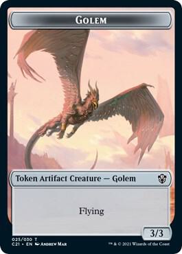 Golem (025) // Thopter Double-Sided Token 25 // 29 card from Commander 2021