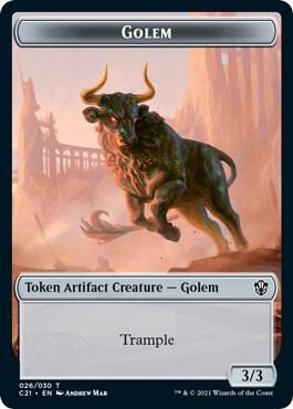 Golem (026) // Thopter Double-Sided Token 26 // 29 card from Commander 2021