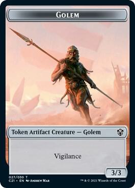 Golem (027) // Thopter Double-Sided Token 27 // 29 card from Commander 2021