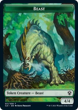 Beast (011) // Insect Double-Sided Token 11 // 17 card from Commander 2021