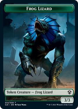 Frog Lizard // Elephant Double-Sided Token 14 // 13 card from Commander 2021