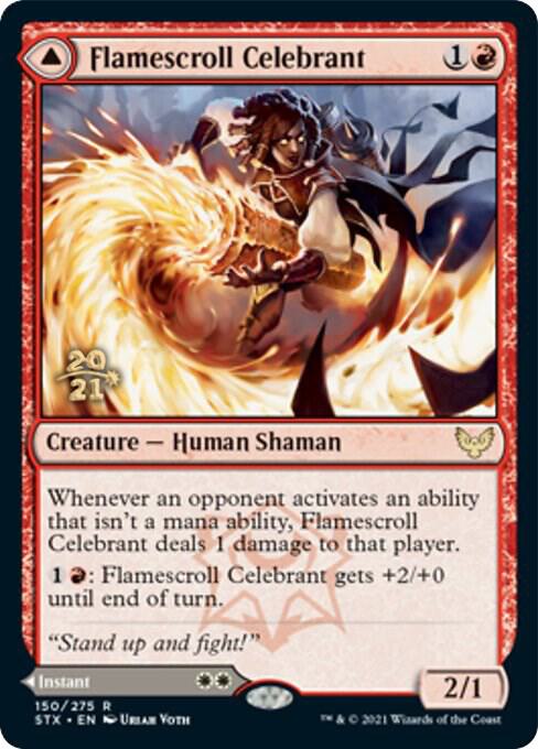 Flamescroll Celebrant 150 card from Prerelease Cards