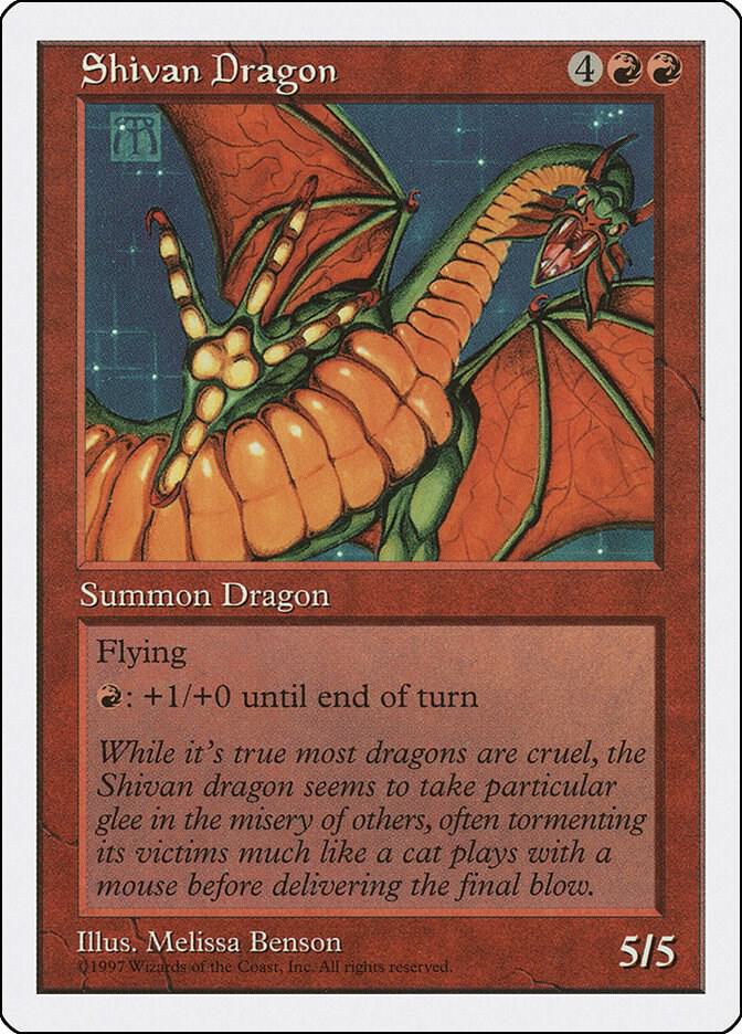 Shivan Dragon card from Fifth Edition
