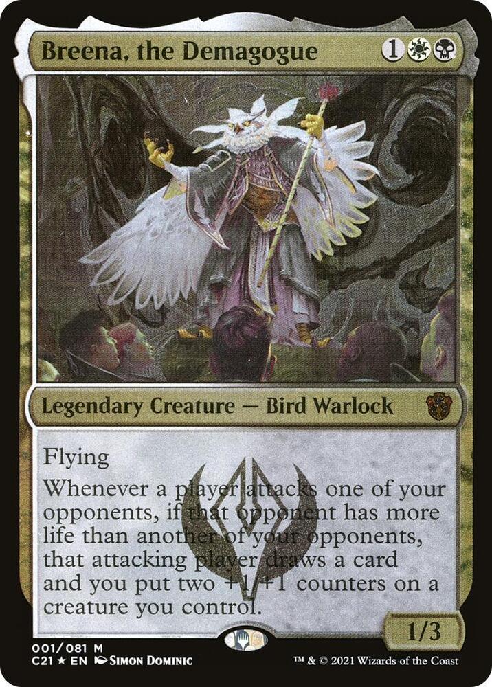 Breena, the Demagogue (Display Commander) - Thick Stock 1 card from Commander 2021