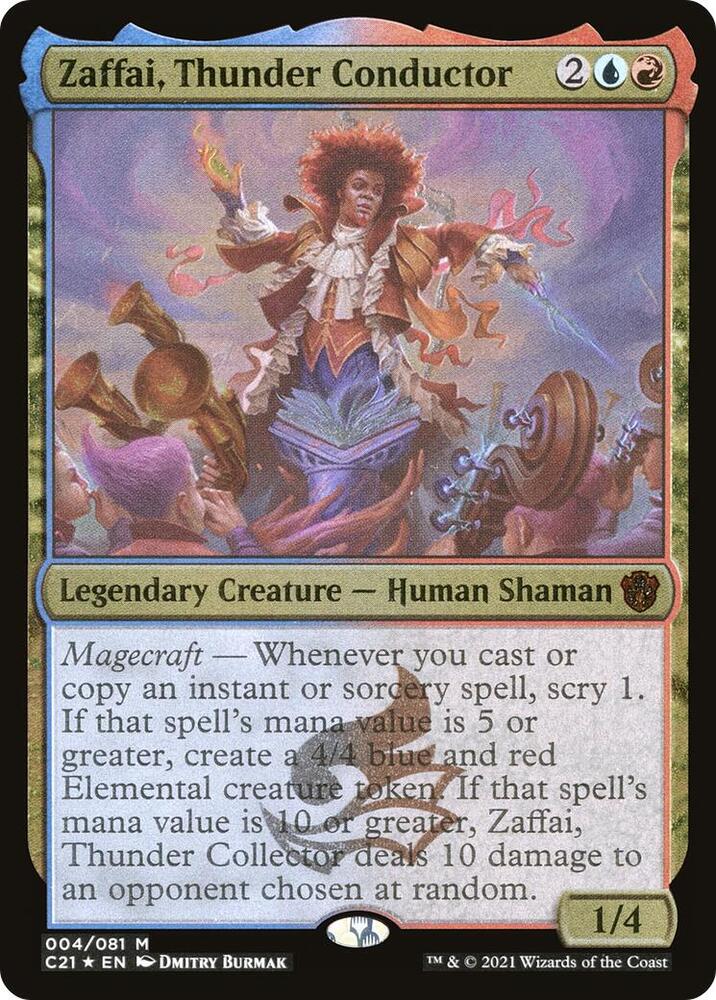 Zaffai, Thunder Conductor (Display Commander) - Thick Stock 4 card from Commander 2021