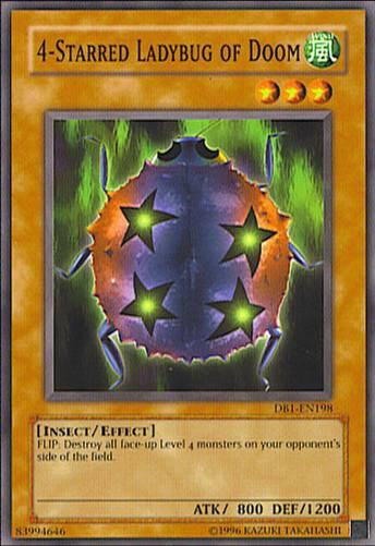 4-Starred Ladybug of Doom DB1-EN198 card from Dark Beginning 1