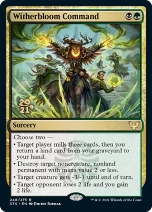 Witherbloom Command 248 card from Prerelease Cards
