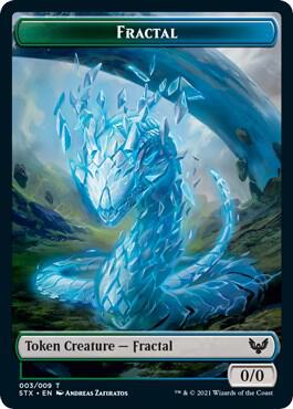 Fractal (3) // Pest Double-sided Token 3 // 5 card from Strixhaven: School of Mages