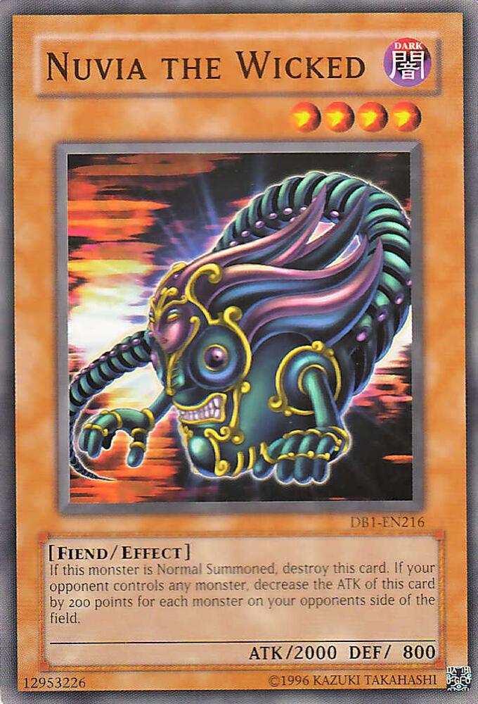Nuvia the Wicked DB1-EN216 card from Dark Beginning 1