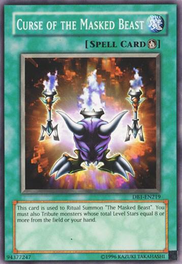 Curse of the Masked Beast DB1-EN219 card from Dark Beginning 1