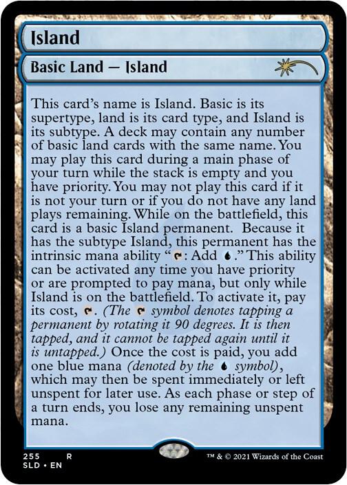 Island (Full-Text Lands) 255 card from Secret Lair Drop Series