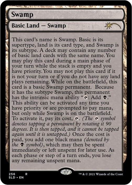 Swamp (Full-Text Lands) 256 card from Secret Lair Drop Series