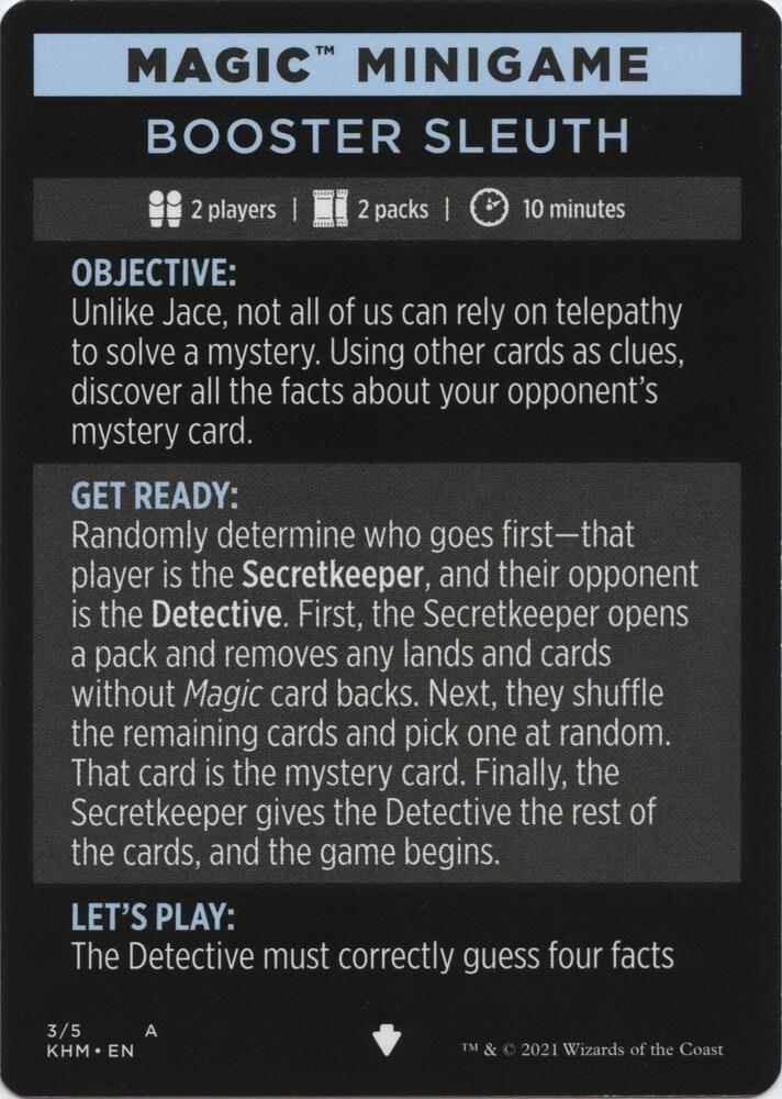 Magic Minigame: Booster Sleuth 3 card from Kaldheim