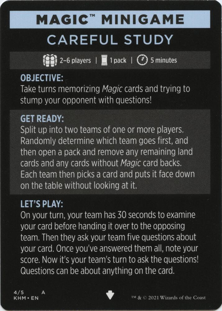 Magic Minigame: Careful Study 4 card from Kaldheim