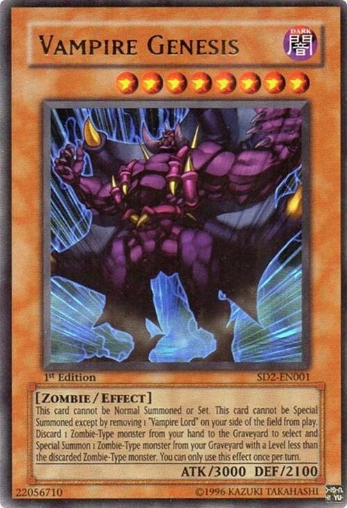 Vampire Genesis SD2-EN001 card from Structure Deck: Zombie Madness