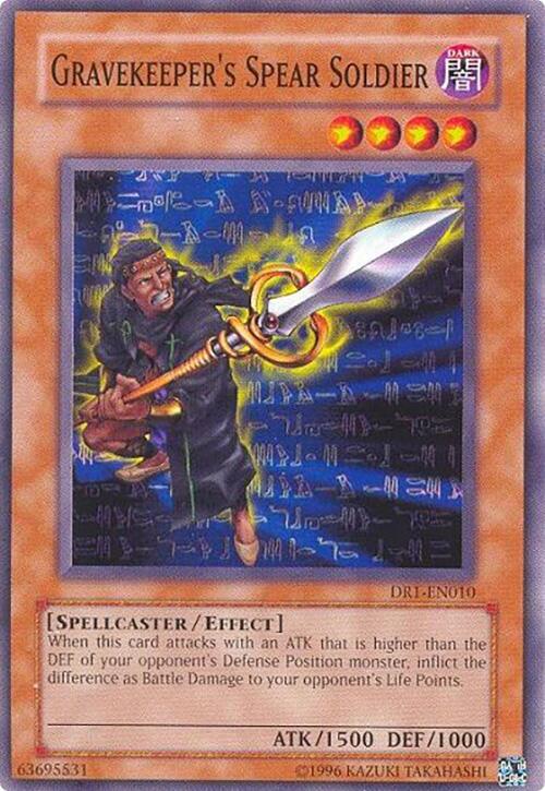 Gravekeeper's Spear Soldier DR1-EN010 card from Dark Revelation Volume 1