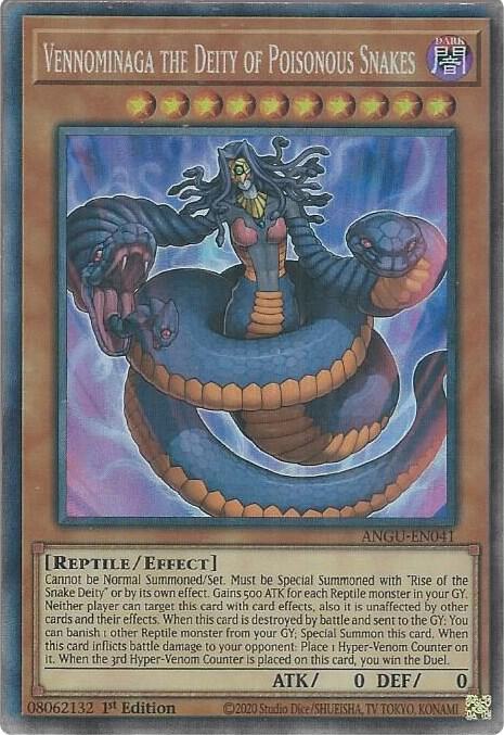 Vennominaga the Deity of Poisonous Snakes (CR) ANGU-EN041 card from Ancient Guardians