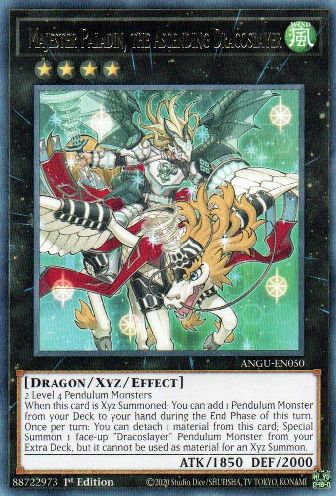 Majester Paladin, the Ascending Dracoslayer ANGU-EN050 card from Ancient Guardians