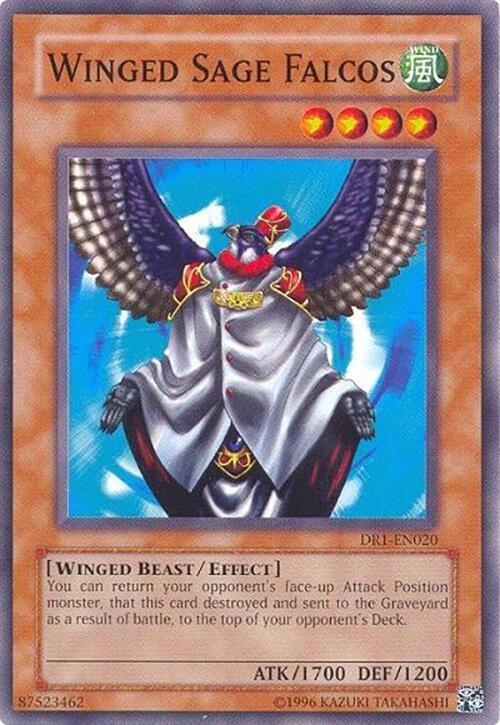 Winged Sage Falcos DR1-EN020 card from Dark Revelation Volume 1