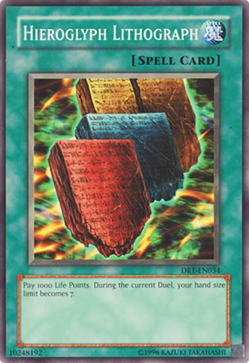 Hieroglyph Lithograph DR1-EN034 card from Dark Revelation Volume 1