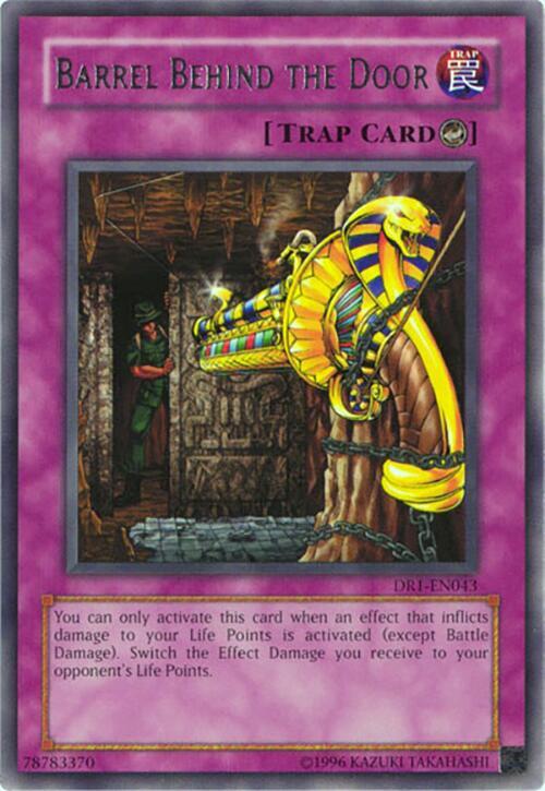 Barrel Behind the Door DR1-EN043 card from Dark Revelation Volume 1