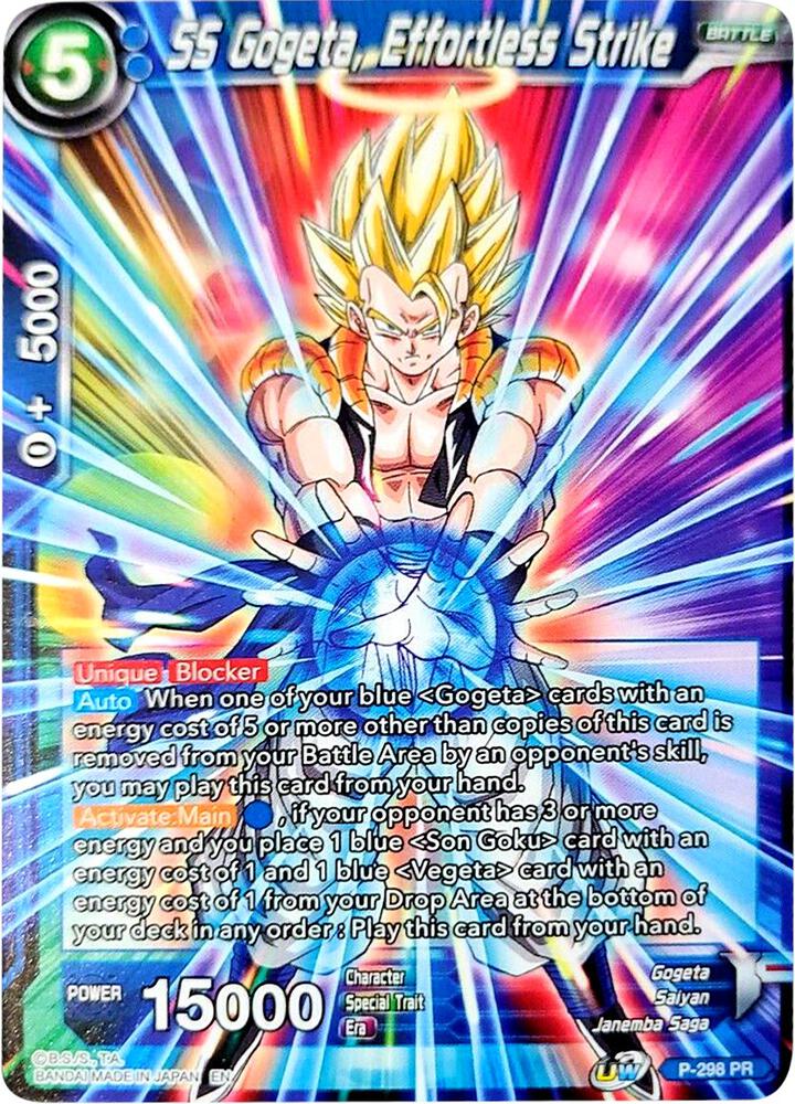 SS Gogeta, Effortless Strike P-298 card from Promotion Cards