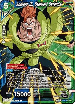 Android 16, Stalwart Defender (Winner Stamped) P-310 card from Tournament Promotion Cards