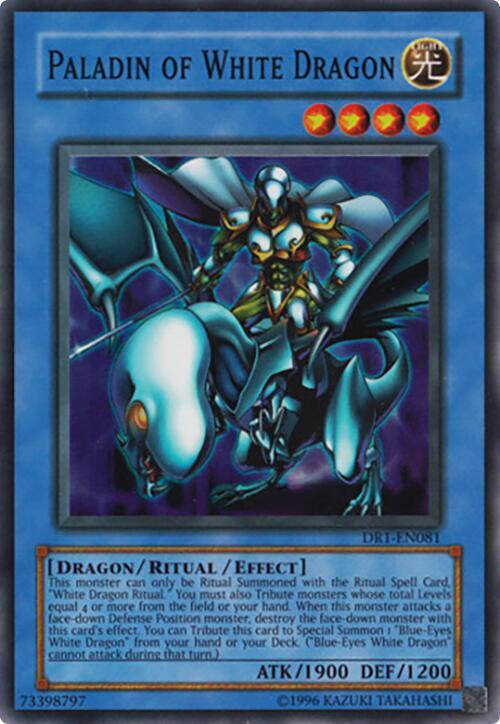 Paladin of White Dragon DR1-EN081 card from Dark Revelation Volume 1