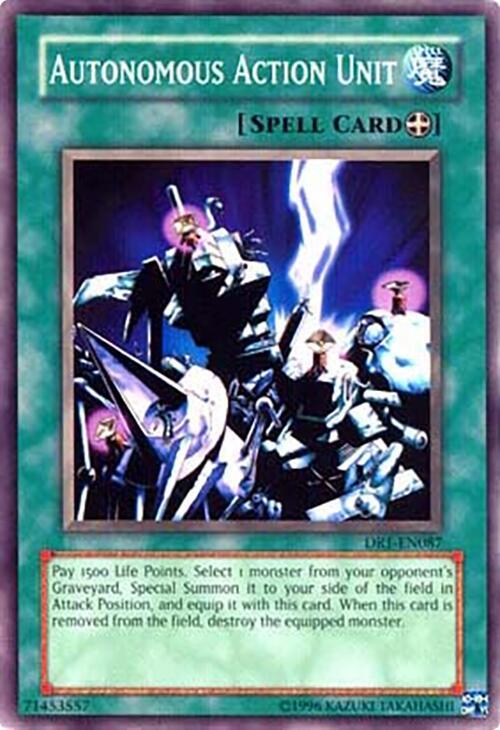 Autonomous Action Unit DR1-EN087 card from Dark Revelation Volume 1