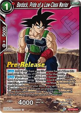 Bardock, Pride of a Low-Class Warrior BT13-005 card from Supreme Rivalry Pre-Release Cards