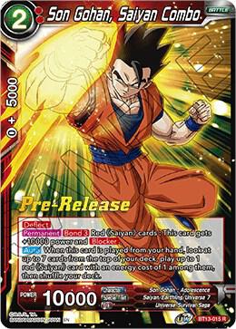 Son Gohan, Saiyan Combo BT13-015 card from Supreme Rivalry Pre-Release Cards