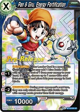 Pan & Giru, Energy Fortification BT13-033 card from Supreme Rivalry Pre-Release Cards