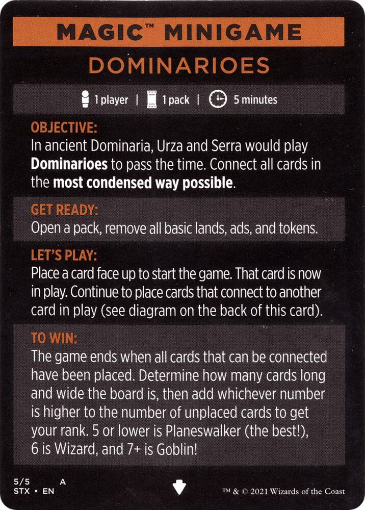 Magic Minigame: Dominarioes 5 card from Strixhaven: School of Mages