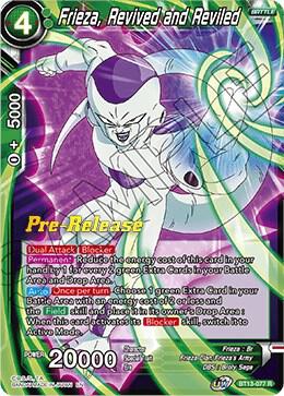 Frieza, Revived and Reviled BT13-077 card from Supreme Rivalry Pre-Release Cards
