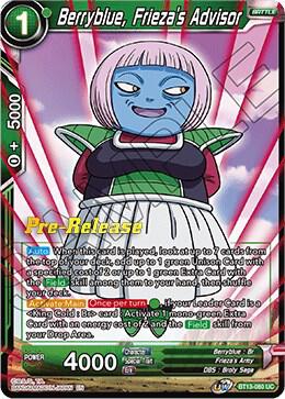 Berryblue, Frieza's Advisor BT13-080 card from Supreme Rivalry Pre-Release Cards