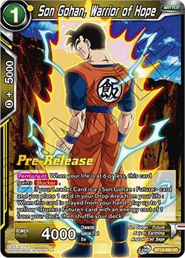 Son Gohan, Warrior of Hope BT13-099 card from Supreme Rivalry Pre-Release Cards