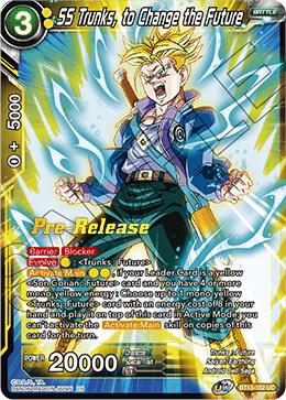 SS Trunks, to Change the Future BT13-102 card from Supreme Rivalry Pre-Release Cards