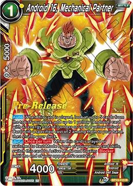 Android 16, Mechanical Partner BT13-113 card from Supreme Rivalry Pre-Release Cards