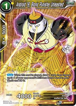Android 19, Bionic Punisher Unleashed BT13-114 card from Supreme Rivalry Pre-Release Cards