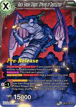 Black Smoke Dragon, Offering of Destruction BT13-124 card from Supreme Rivalry Pre-Release Cards