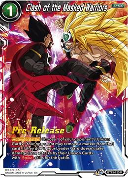 Clash of the Masked Warriors BT13-150 card from Supreme Rivalry Pre-Release Cards
