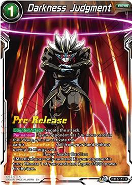 Darkness Judgment BT13-151 card from Supreme Rivalry Pre-Release Cards