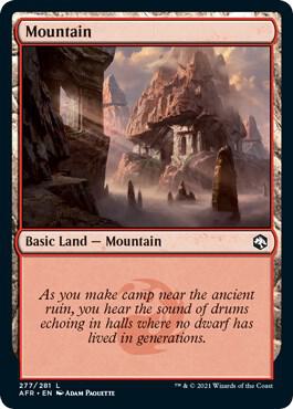 Mountain 277 card from Adventures in the Forgotten Realms