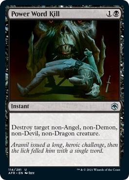 Power Word Kill 114 card from Adventures in the Forgotten Realms