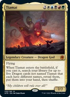 Tiamat 235 card from Adventures in the Forgotten Realms