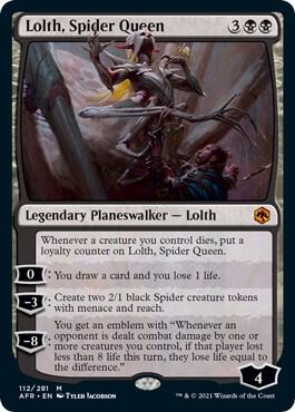Lolth, Spider Queen 112 card from Adventures in the Forgotten Realms