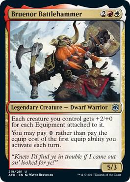 Bruenor Battlehammer 219 card from Adventures in the Forgotten Realms
