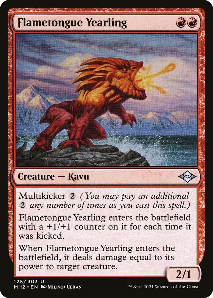 Flametongue Yearling 125 card from Modern Horizons 2