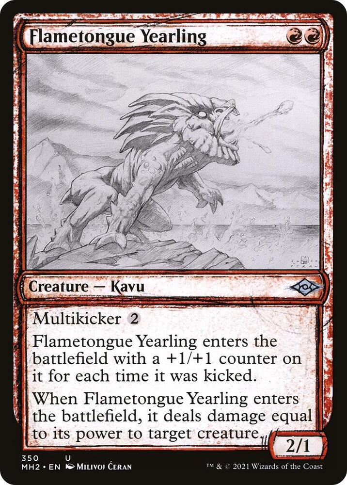 Flametongue Yearling (Showcase) 350 card from Modern Horizons 2